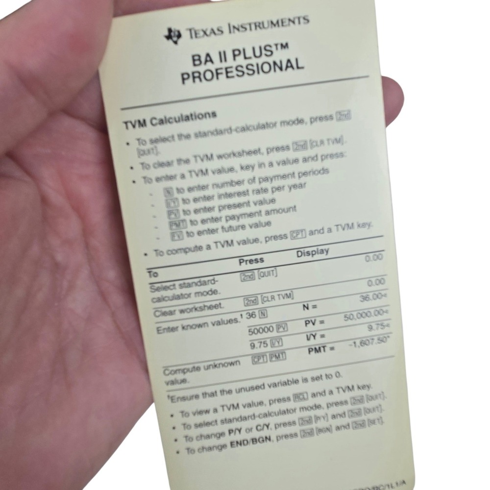 Texas Instruments BA II Plus Professional Financial Calculator with Case & Card - Picture 6 of 9